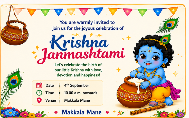 Latest Makkala Mane program invitation and update